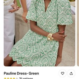 Elegant Green Patterned Mini Dress